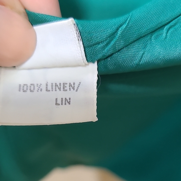 Liz Claiborne Vintage 100% Linen Blue Double-Breasted Blazer Jacket Size 12 - Picture 13 of 15